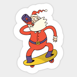 Alcoholic Santa Claus Sticker